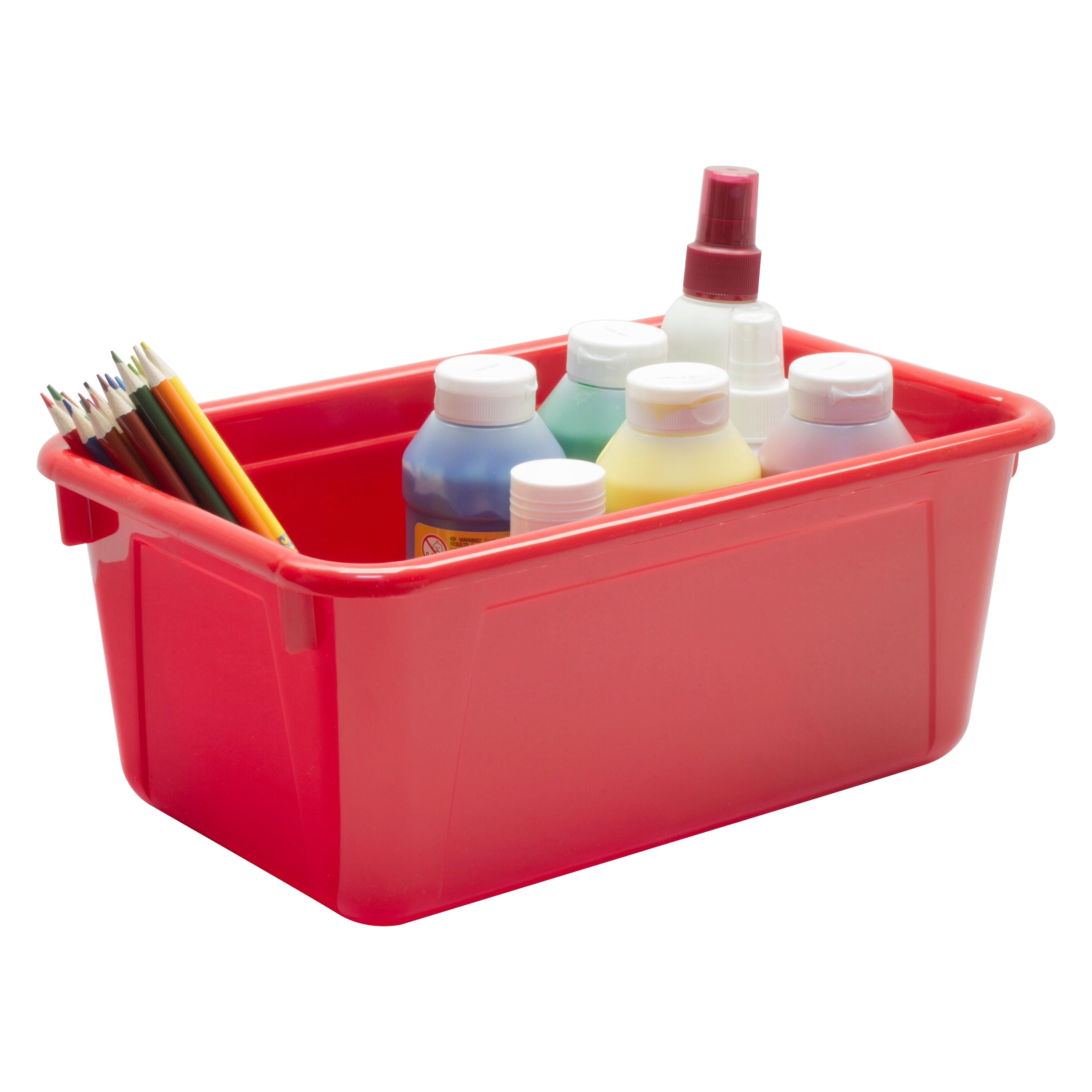 Storex Small Storage Bins, 13.625 x 11.25 x 7.87 Inches, Assorted Colors,  Color Assortment Will Vary, Case of 6 (61514U06C)