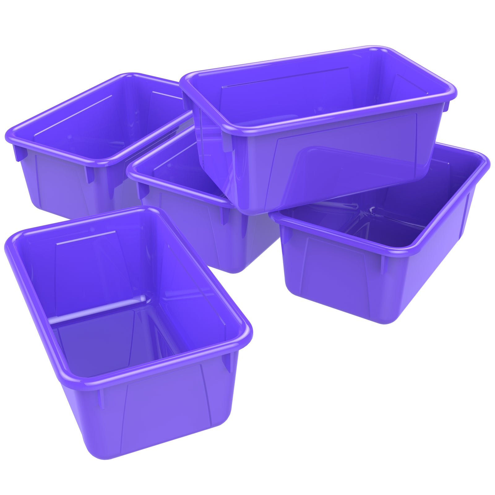 Storex 5.5 Gallon (21L) Classroom Storage Bin, Blue (Case of 6)