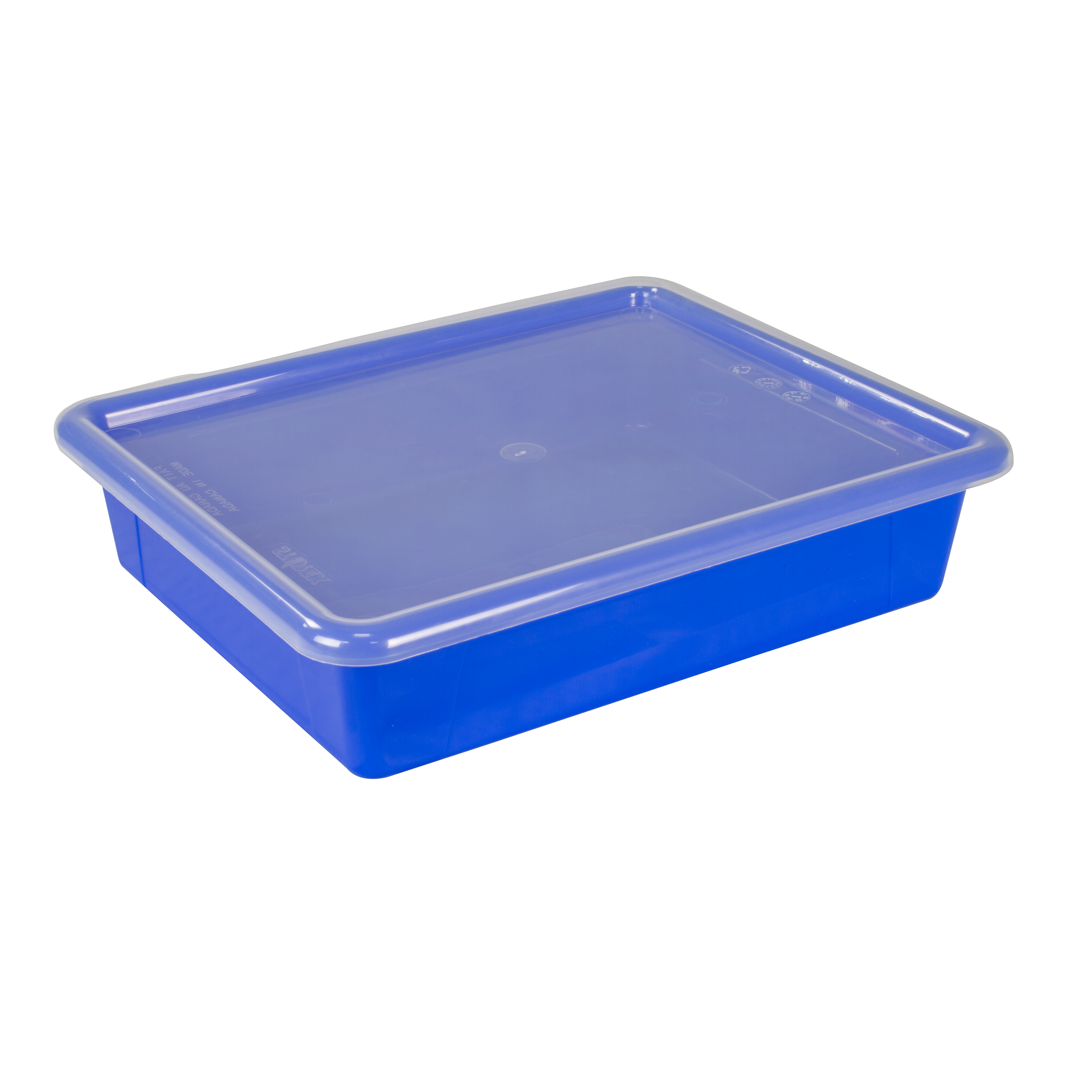 Flat Storage Tray with Lid, Blue – Storex
